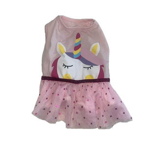small dog pink unicorn dress